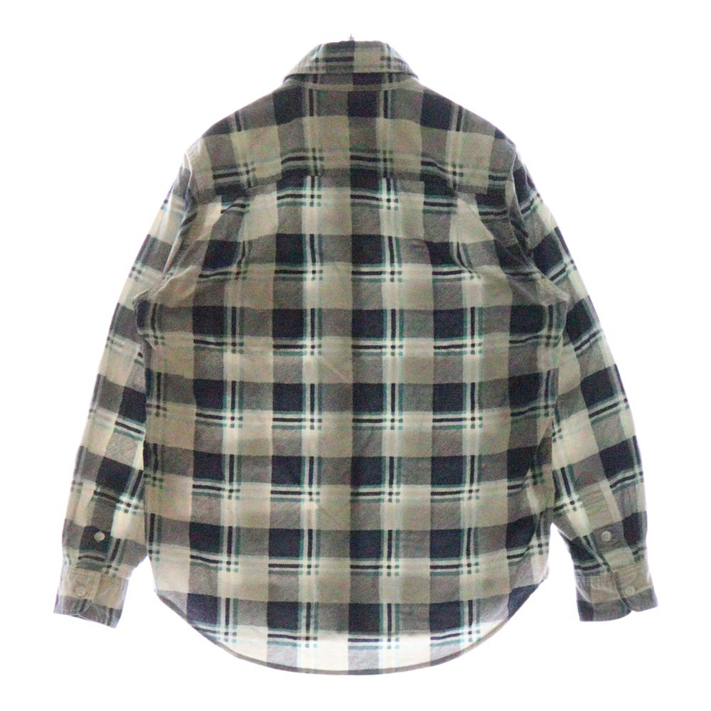 WACKO MARIA(ワコマリア) チェック総柄 ロングスリーブ コットン 長袖シャツ ブルー
