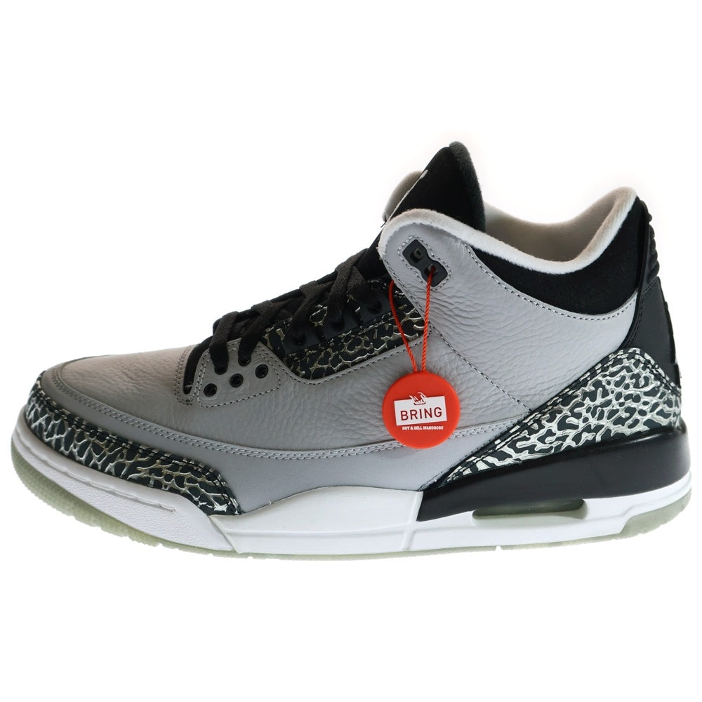 NIKE(ナイキ) AIR JORDAN 3 RETRO WOLF GREY エアジョーダン 3 レトロ ハイカットスニーカー グレー US9.5/27.5cm 136064-004