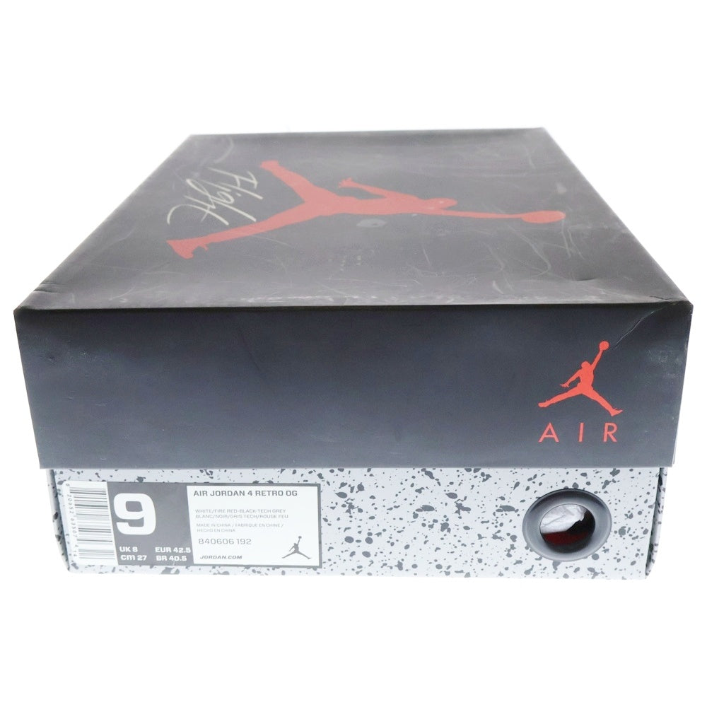 NIKE(ナイキ) 【観賞用 2015年製】 AIR JORDAN 4 RETRO OG WHITE CEMENT エアジョーダン 4 レトロ ホワイトセメント ハイカットスニーカー US9/27cm 840606-192