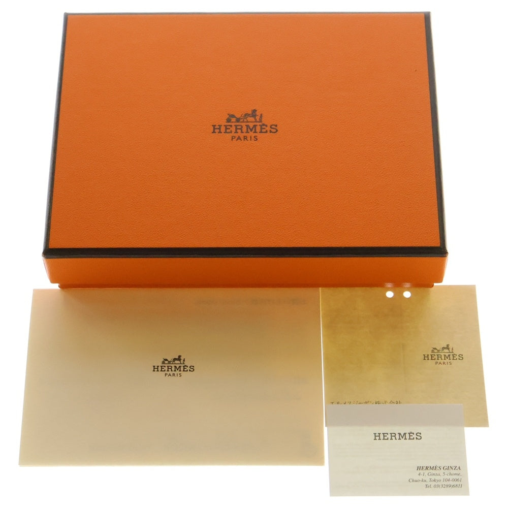 HERMES(エルメス) ベアン コンパクトタッチ ヴォーエプソン アリゲーター レザー ウォレット 二つ折り財布 ブラック B刻印 シルバー金具