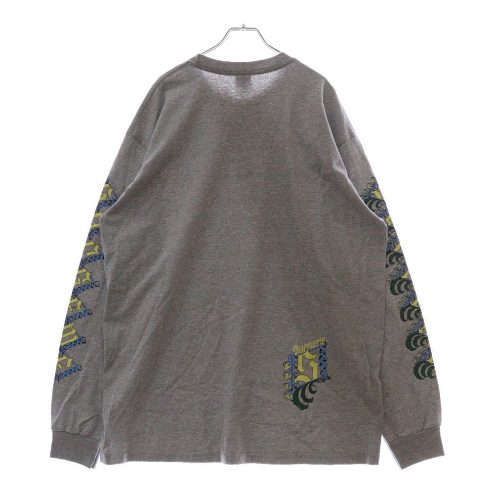 SUPREME(シュプリーム) 24AW Strawberries L/S Tee ストロベリープリント ロングスリーブクルーネック 長袖Tシャツカットソー グレー