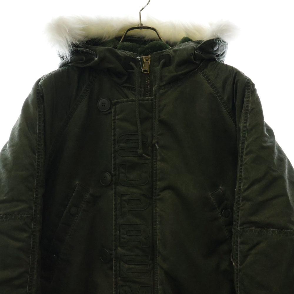SUPREME(シュプリーム) 24AW Washed Flight Satin N-3B Parka ウォッシュド フライト サテン ミリタリー パーカー ジップアップ ジャケット カーキ