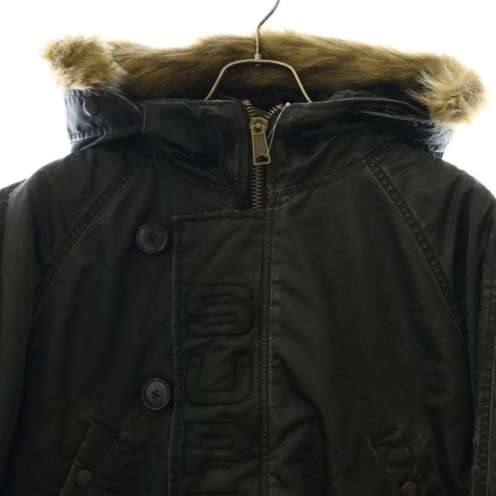 SUPREME(シュプリーム) 24AW Washed Flight Satin N-3B Parka ウォッシュド フライト サテン ミリタリー パーカー ジップアップ ジャケット ブラック
