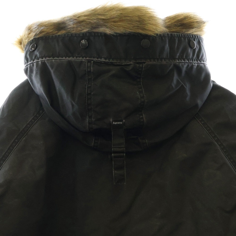 SUPREME(シュプリーム) 24AW Washed Flight Satin N-3B Parka ウォッシュド フライト サテン ミリタリー パーカー ジップアップ ジャケット ブラック