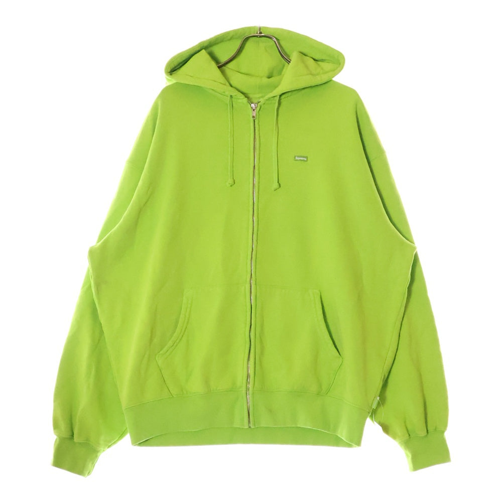 SUPREME(シュプリーム) 24SS Overdyed Small Box Zip Up Hooded Sweatshirtb オーバーダイ スモールボックスロゴ刺繍 スウェット ジップアップ パーカー ライム