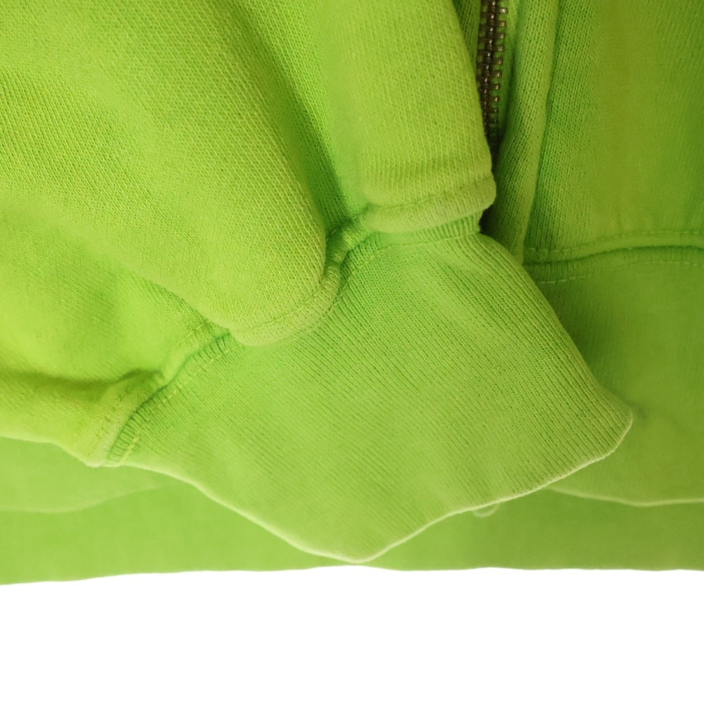 SUPREME(シュプリーム) 24SS Overdyed Small Box Zip Up Hooded Sweatshirtb オーバーダイ スモールボックスロゴ刺繍 スウェット ジップアップ パーカー ライム