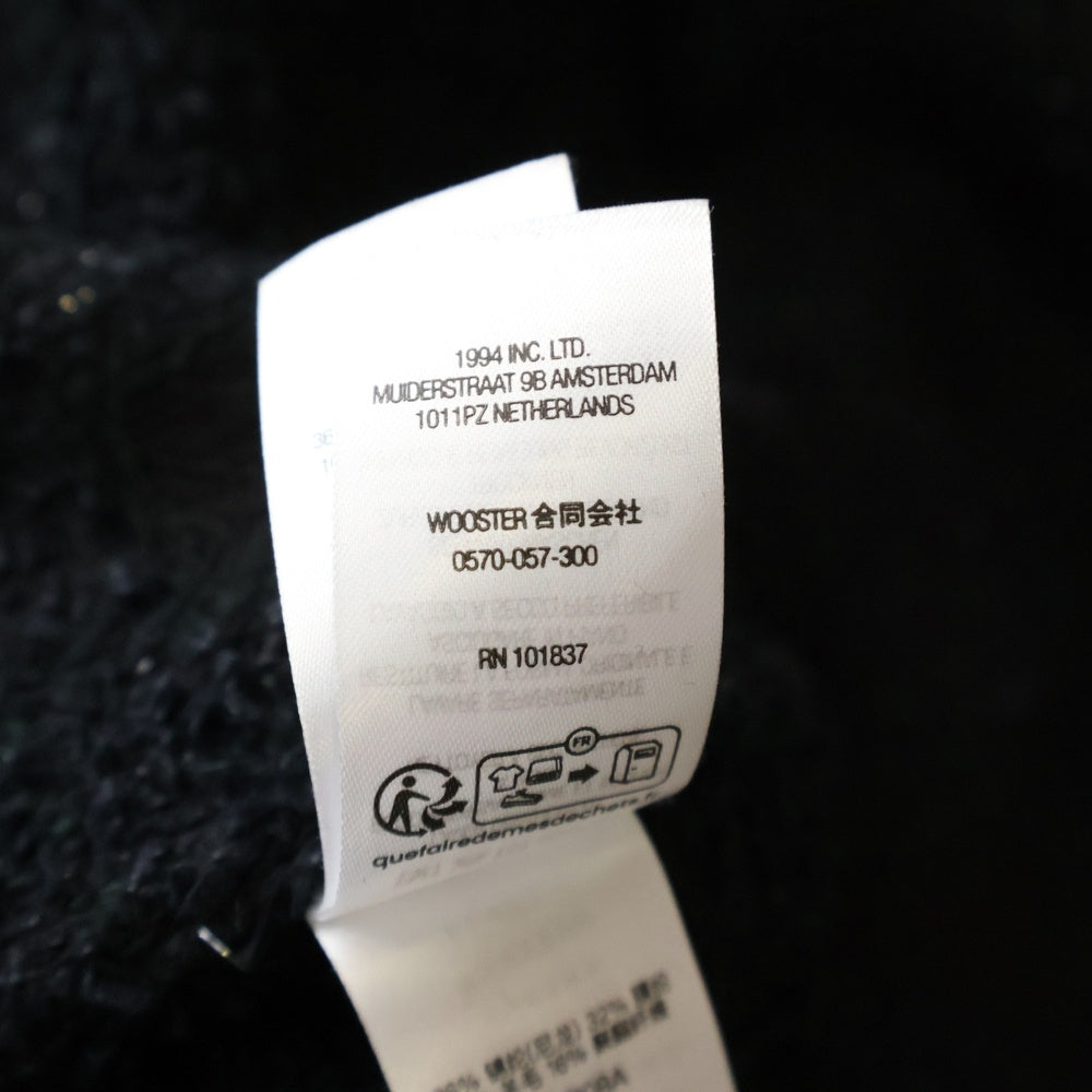 SUPREME(シュプリーム) 24AW Boucle Zip Up Shirt ポケットロゴ刺繍 ブークレ ツイード ジップアップ ジャケット ブラック