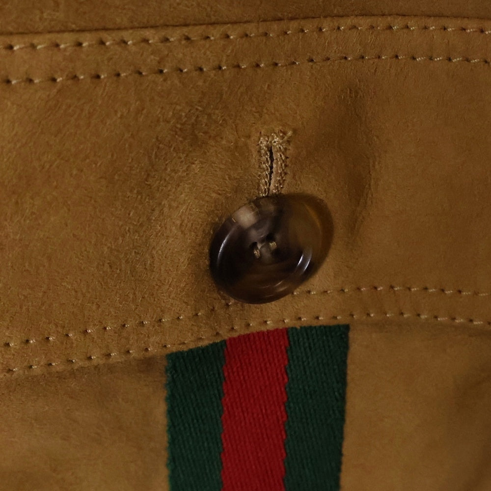 GUCCI(グッチ) ウェブ スエード ボンバー ジャケット ブラウン 764343