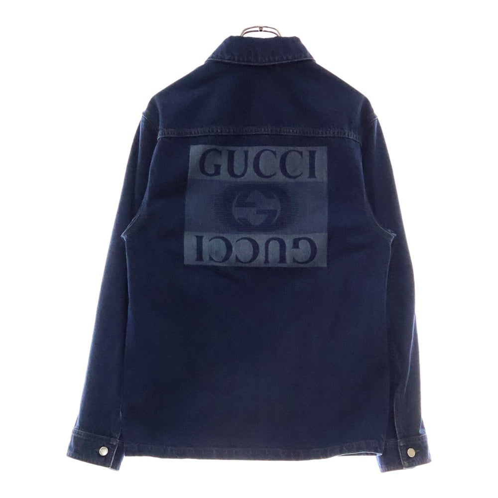 GUCCI(グッチ) レーザー ディテール ロゴ デニム ジャケット インディゴ 789129