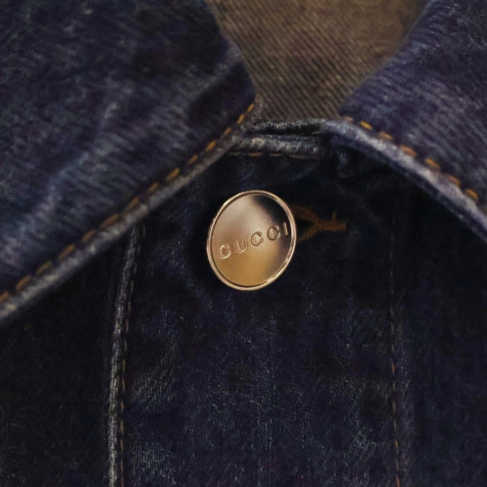 GUCCI(グッチ) レーザー ディテール ロゴ デニム ジャケット インディゴ 789129
