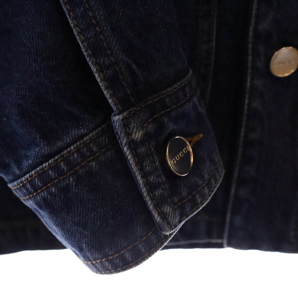 GUCCI(グッチ) レーザー ディテール ロゴ デニム ジャケット インディゴ 789129