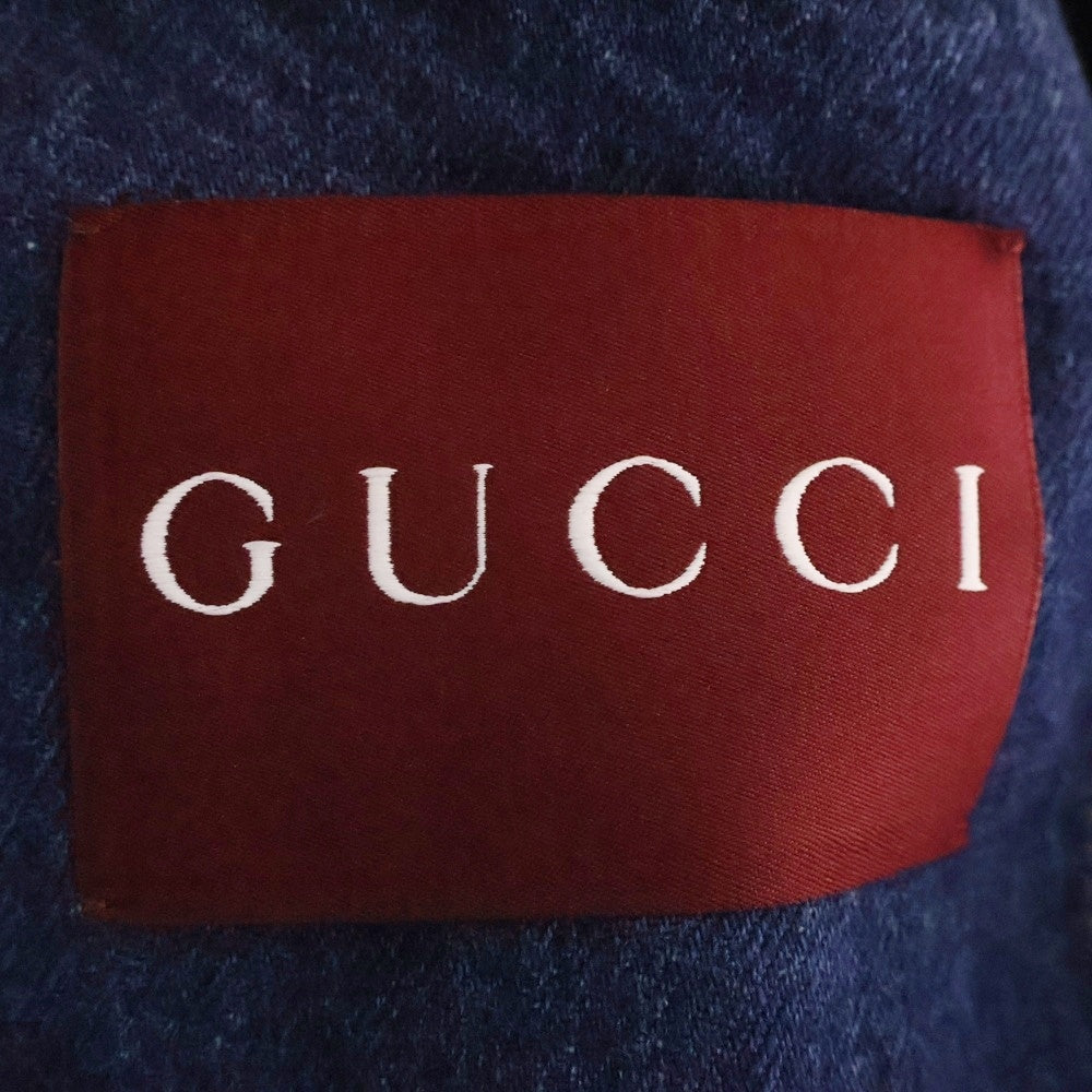 GUCCI(グッチ) レーザー ディテール ロゴ デニム ジャケット インディゴ 789129