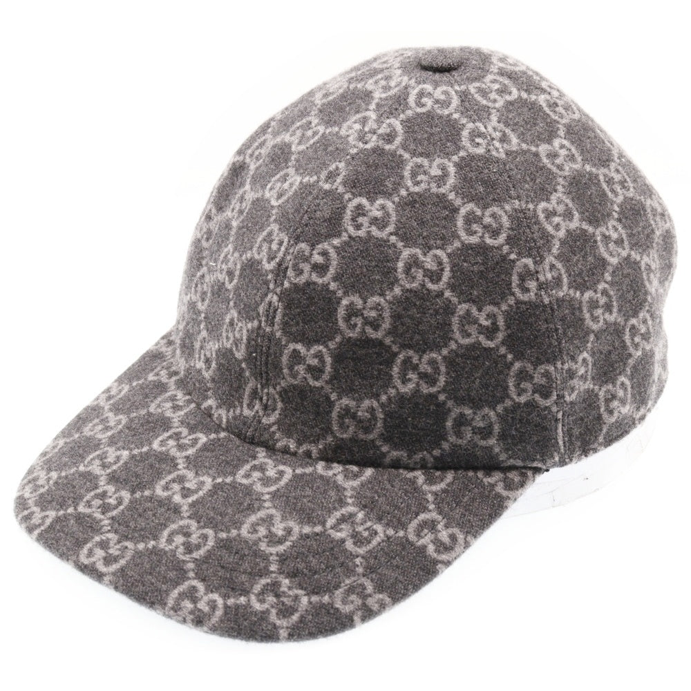 GUCCI(グッチ) GG フランネル ベースボールキャップ グレー 792827