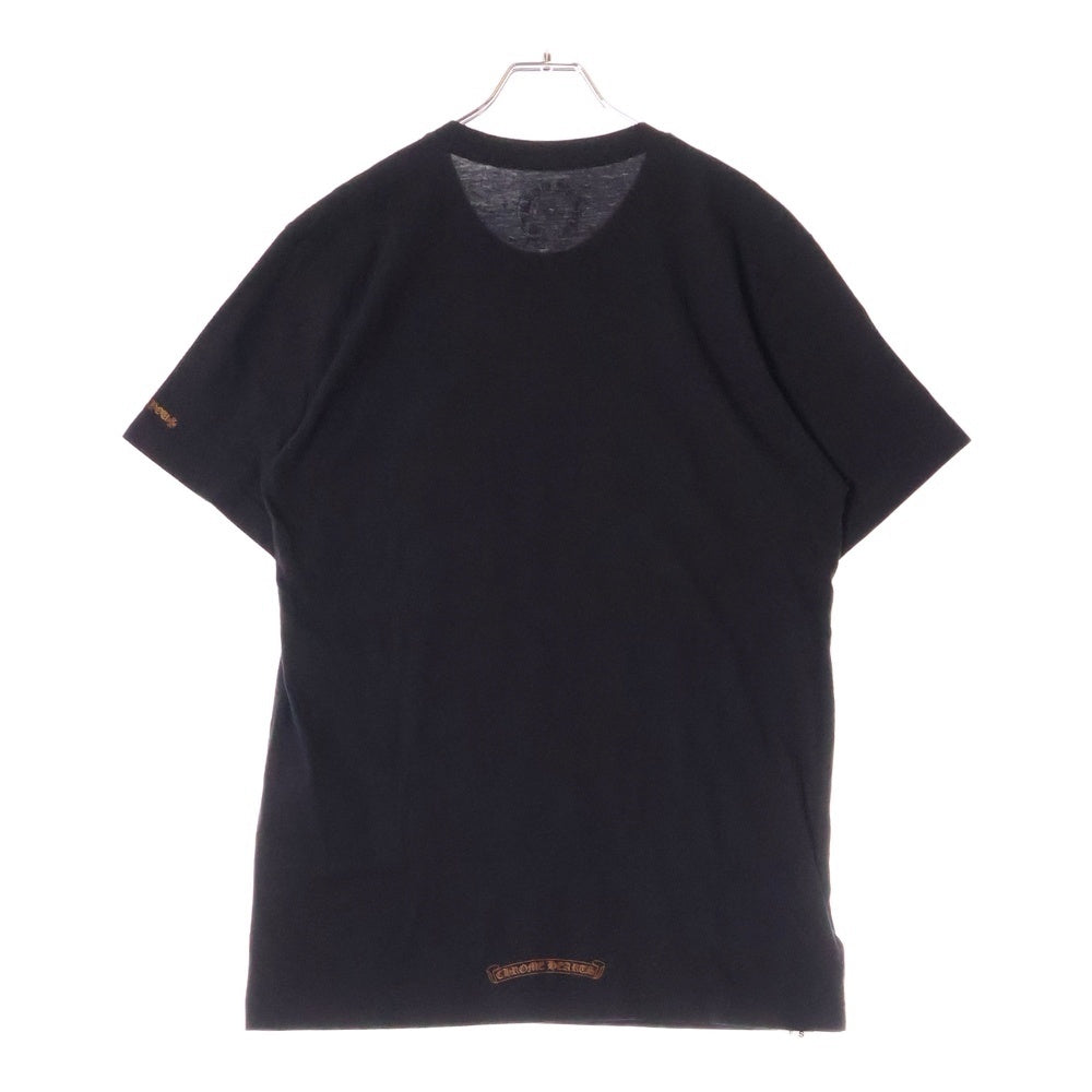 CHROME HEARTS(クロムハーツ) CH T-SHRT 1 ネックロゴプリント半袖Tシャツ ブラック/ブラウン