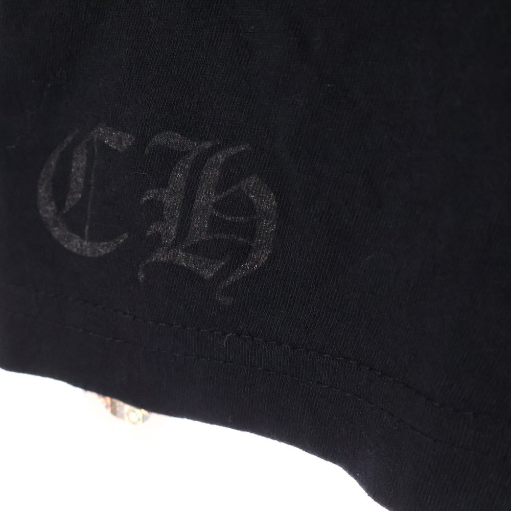 CHROME HEARTS(クロムハーツ) CH T-SHRT 1 ネックロゴプリント半袖Tシャツ ブラック/ブラウン