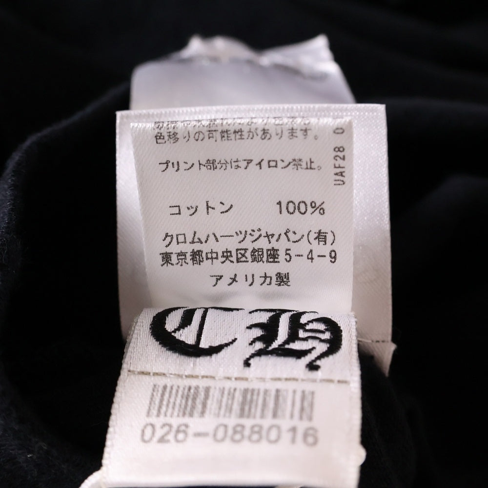 CHROME HEARTS(クロムハーツ) CH T-SHRT 1 ネックロゴプリント半袖Tシャツ ブラック/ブラウン
