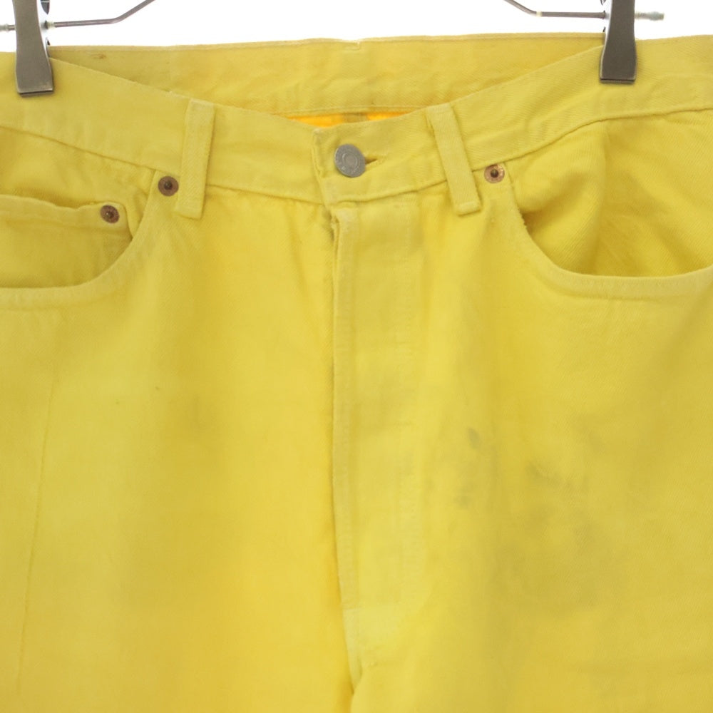 Levi's(リーバイス) 90S VINTAGE ヴィンテージ 501 ボタン裏553 ボタンフライ ストレートデニムパンツ イエロー