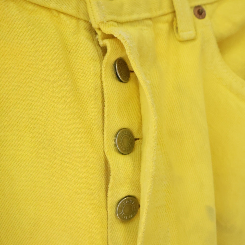 Levi's(リーバイス) 90S VINTAGE ヴィンテージ 501 ボタン裏553 ボタンフライ ストレートデニムパンツ イエロー