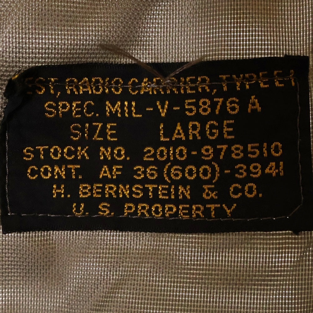 VINTAGE(ヴィンテージ) 50S U.S. AIR FORCE RADIO CARRIER TYPE E-1 エアフォース サイドポケット ミリタリー ラジオベスト カーキ 2010-978510