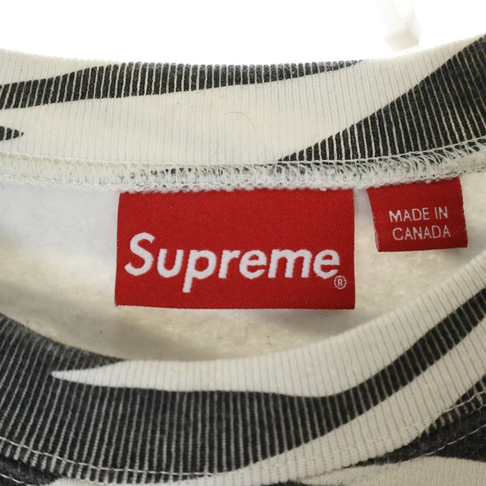 SUPREME(シュプリーム) 22AW Box Logo Crewneck Zebra ゼブラ柄 ボックスロゴ クルーネック スウェットトレーナー ブラック/ホワイト
