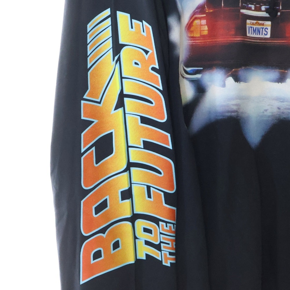 VTMNTS(ブイティーエムエヌティーエス) 22SS BACK TO THE FUTURE HOODIE バックトゥザフューチャー グラフィックプリント プルオーバーパーカー ブラック VL12TR400B