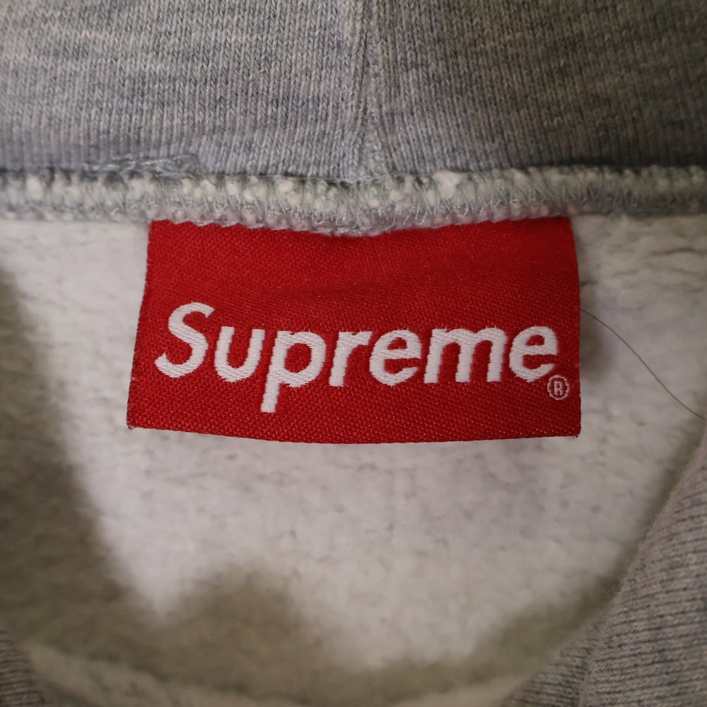 SUPREME(シュプリーム) 21AW Raised Embroidery Hooded Sweatshirt レイズド ロゴ刺繍 スウェット プルオーバーパーカー グレー