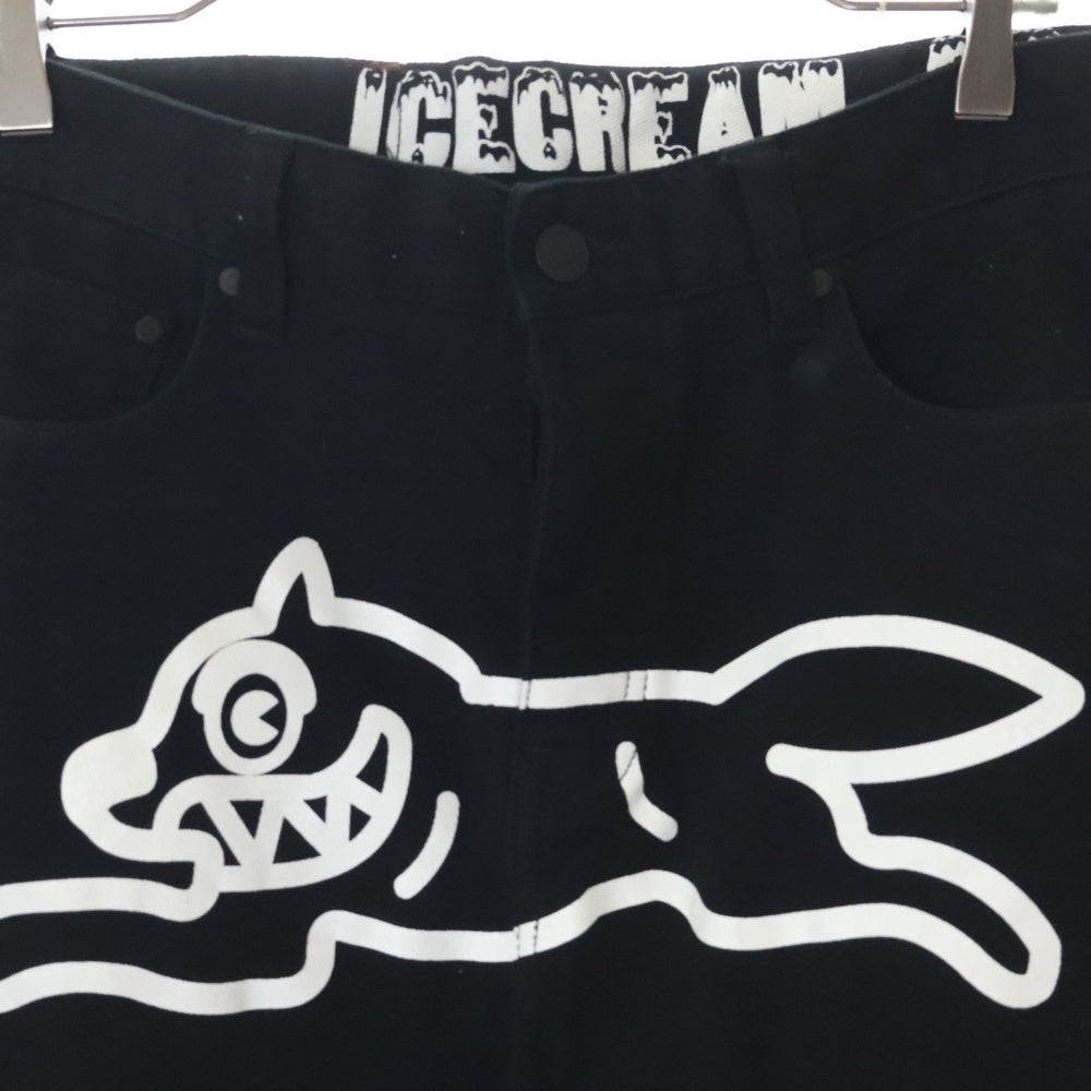 ICE CREAM(アイスクリーム) RUNNING DOG RAYGUN JEAN フロントプリント レイガン デニムパンツ ブラック 421-6100
