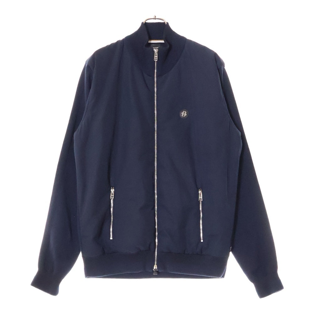 HUGO BOSS(ヒューゴボス) C-Darmando ワッペンロゴ コットン ポリエステル ジップアップ ジャケット ブルゾン ブラック 10261657
