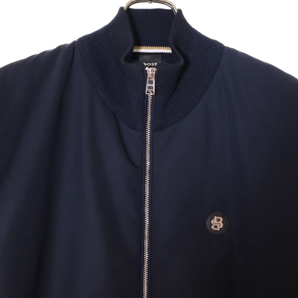 HUGO BOSS(ヒューゴボス) C-Darmando ワッペンロゴ コットン ポリエステル ジップアップ ジャケット ブルゾン ブラック 10261657