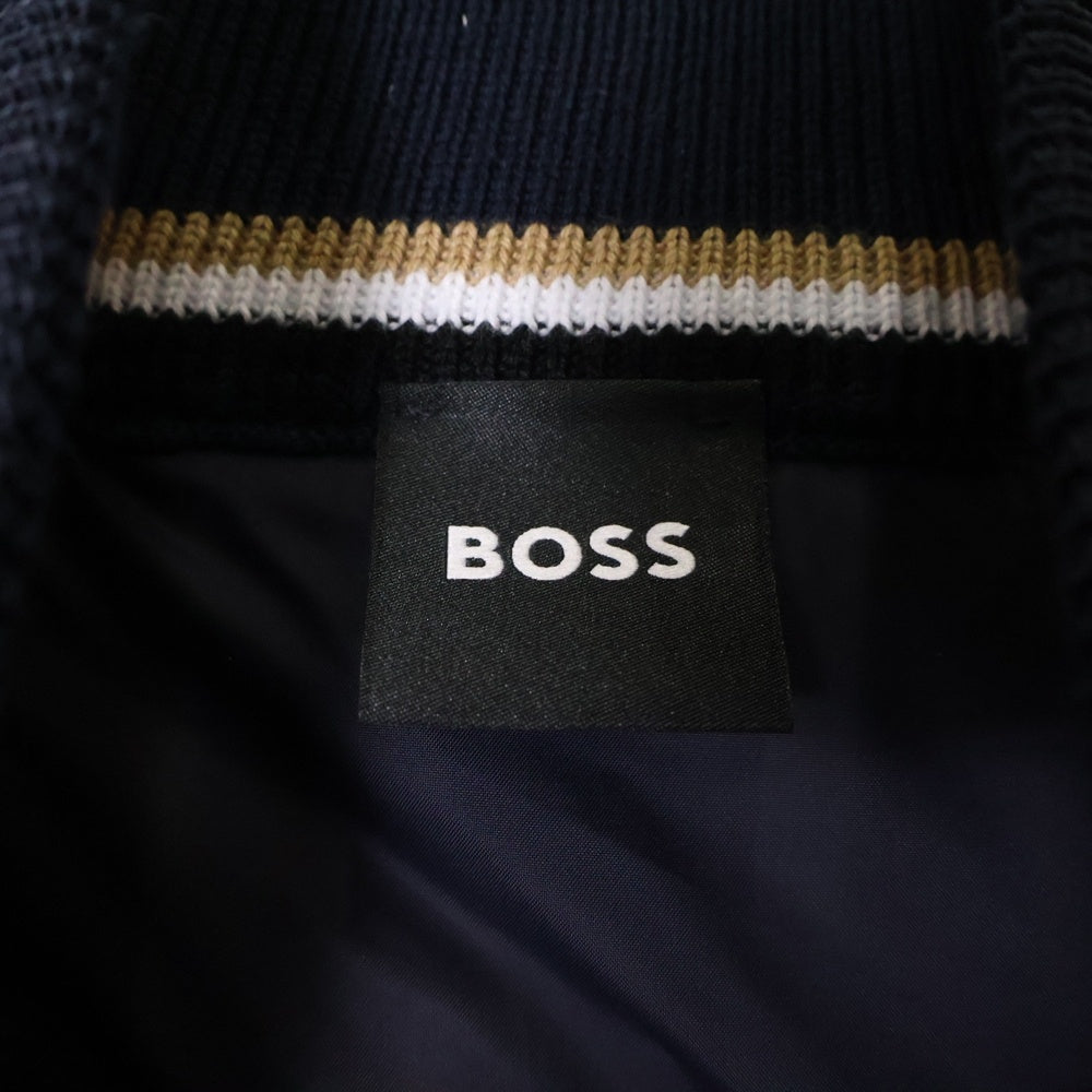 HUGO BOSS(ヒューゴボス) C-Darmando ワッペンロゴ コットン ポリエステル ジップアップ ジャケット ブルゾン ブラック 10261657