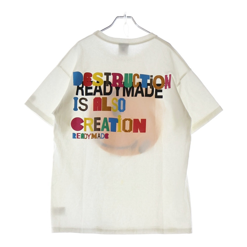 READY MADE(レディメイド) 21SS Collapsed Face Tee コラプスフェイスTシャツ 半袖カットソー プリント ホワイト RE-CO-WH-00-00-143