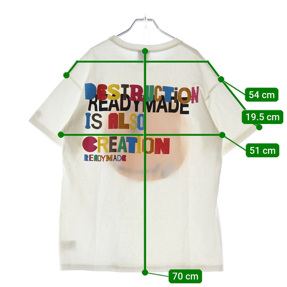 READY MADE(レディメイド) 21SS Collapsed Face Tee コラプスフェイスTシャツ 半袖カットソー プリント ホワイト RE-CO-WH-00-00-143