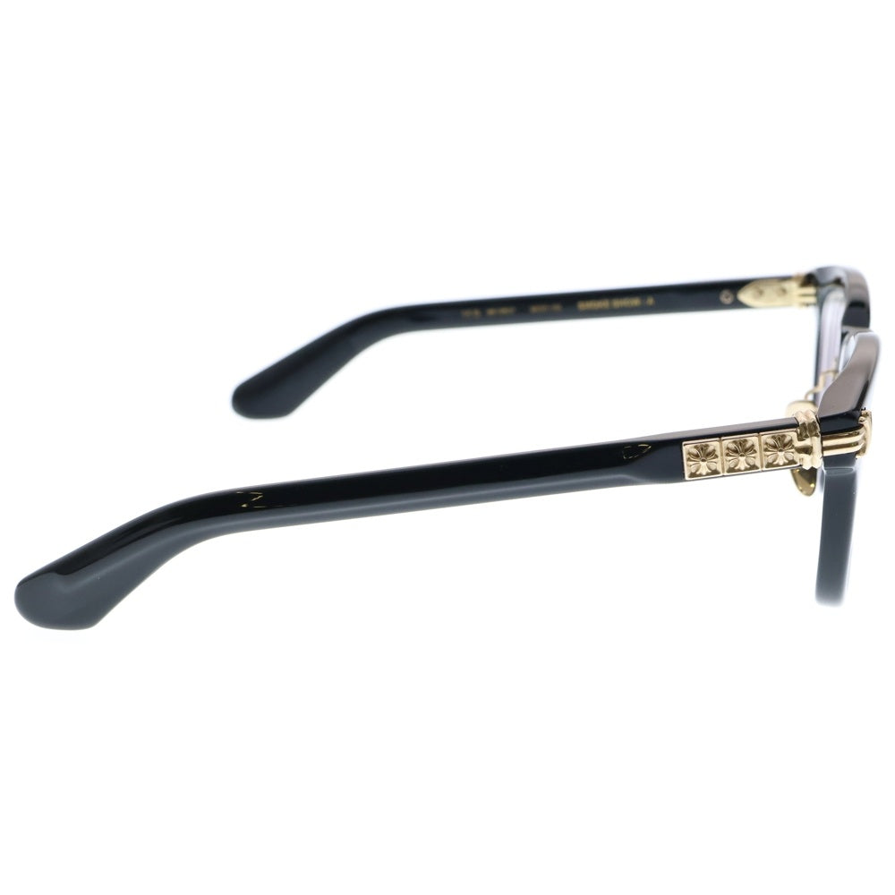 CHROME HEARTS(クロムハーツ) SMOKE SHOW-A スモークショー CHプラス テンプル ウェリントン アイウェア メガネ 眼鏡 度入り ブラック/ゴールド