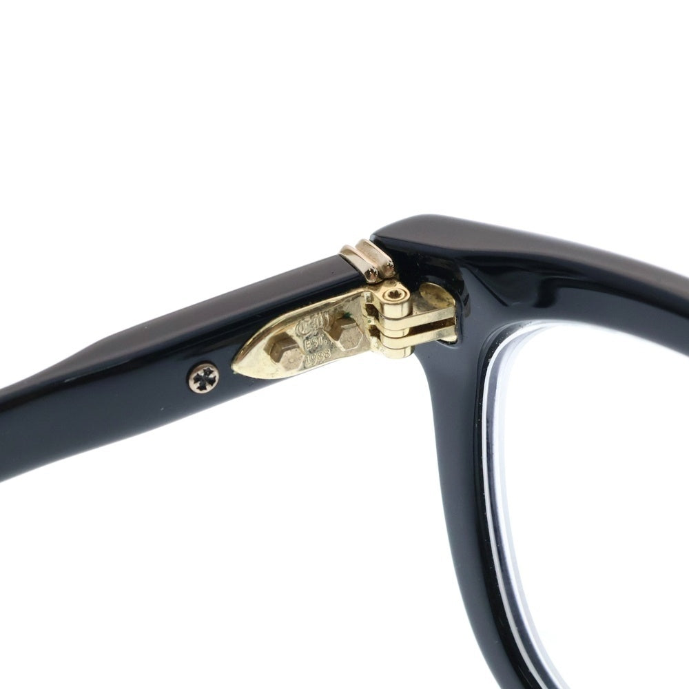CHROME HEARTS(クロムハーツ) SMOKE SHOW-A スモークショー CHプラス テンプル ウェリントン アイウェア メガネ 眼鏡 度入り ブラック/ゴールド