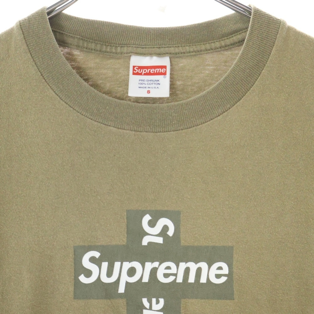 SUPREME(シュプリーム) 20AW Cross Box Logo Tee クロスボックスロゴ クルーネック 半袖Tシャツ カットソー カーキ