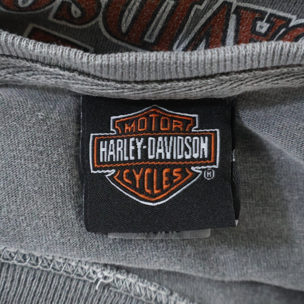 VINTAGE(ヴィンテージ) 00S HARLEY DAVIDSON ヴィンテージ ハーレーダビッドソン 両面プリント クルーネック 半袖Tシャツカットソー チャコールグレー