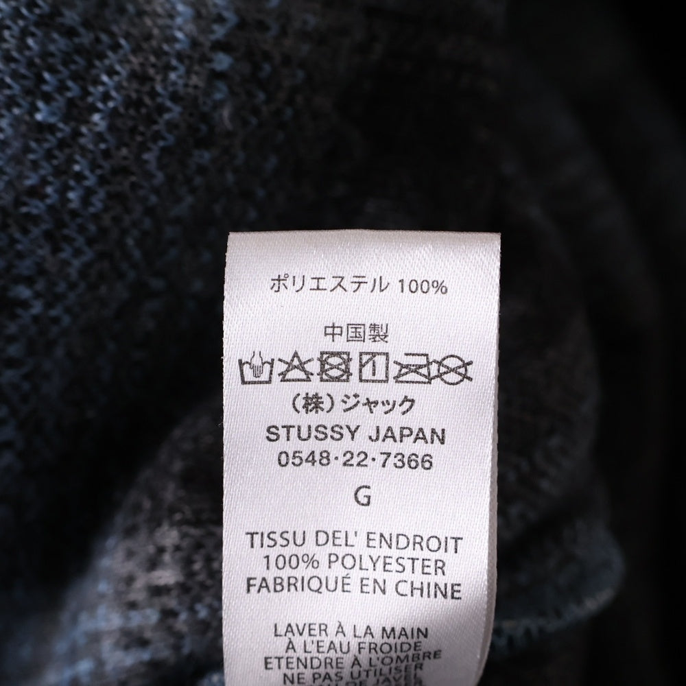 STUSSY(ステューシー) チェック柄 ジップアップ フリースジャケット ブルー/ブラック 110224