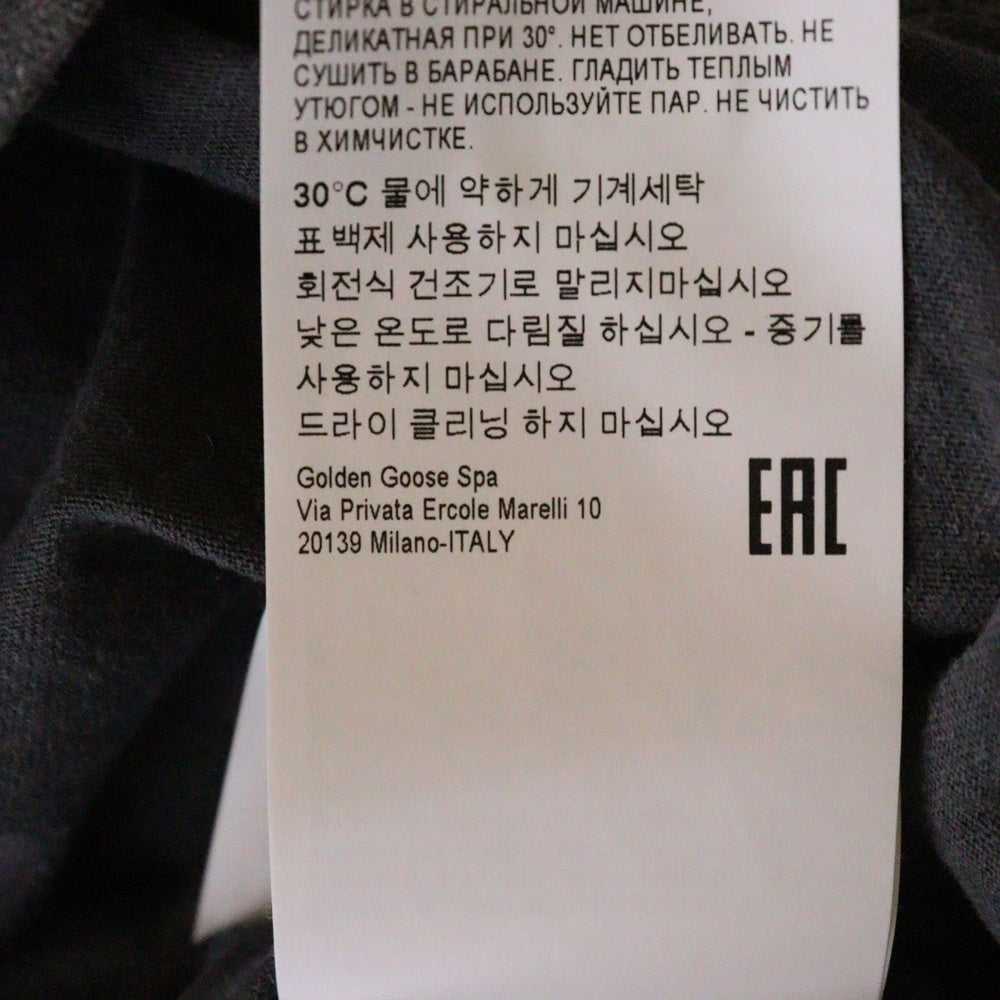 GOLDEN GOOSE DELUXE BRAND(ゴールデングースデラックスブランド) 22SS ヴィンテージ加工 クルーネック 半袖Tシャツカットソー チャコールグレー GMP00871