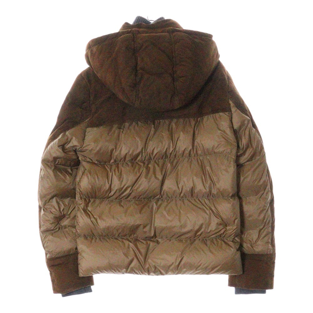 MONCLER(モンクレール) 20AW LAUTERAARHORN GIUBBOTTO ラムレザー 切り替え ダウンジャケット ブラウン F20911A51H00