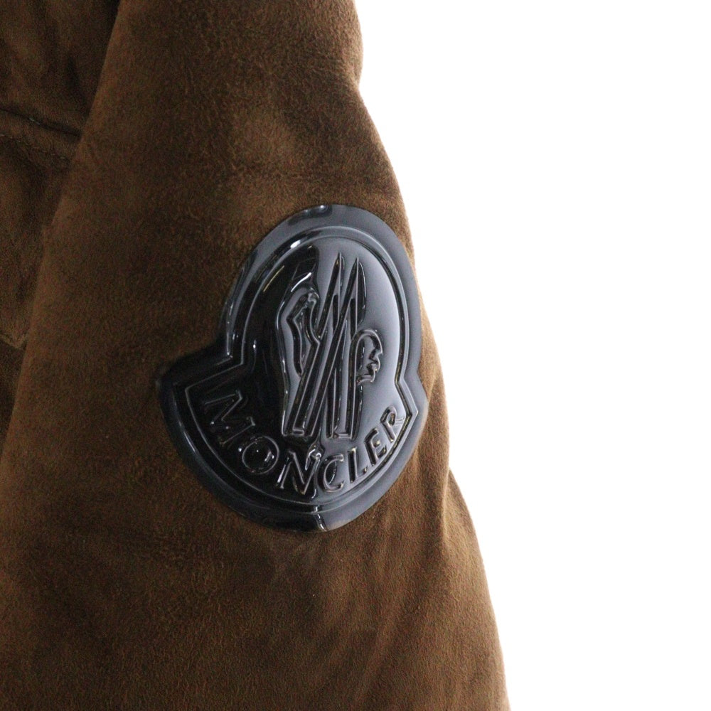 MONCLER(モンクレール) 20AW LAUTERAARHORN GIUBBOTTO ラムレザー 切り替え ダウンジャケット ブラウン F20911A51H00