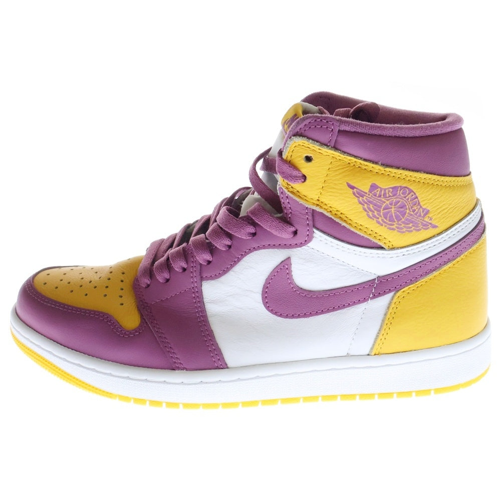 NIKE(ナイキ) AIR JORDAN 1 RETRO HIGH OG BROTHERHOOD エアジョーダン1 ブラザーフッド ハイカットスニーカー イエロー/パープル US9.5/27.5cm 555088-706
