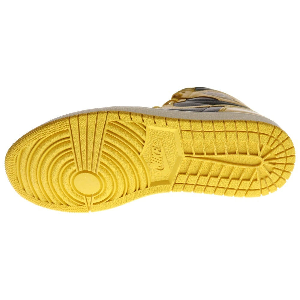 NIKE(ナイキ) AIR JORDAN1 RETRO HIGH OG POLLEN エアジョーダン 1 レトロ パラン ハイカットスニーカー ブラック/イエロー US9.5/27.5cm 555088-701