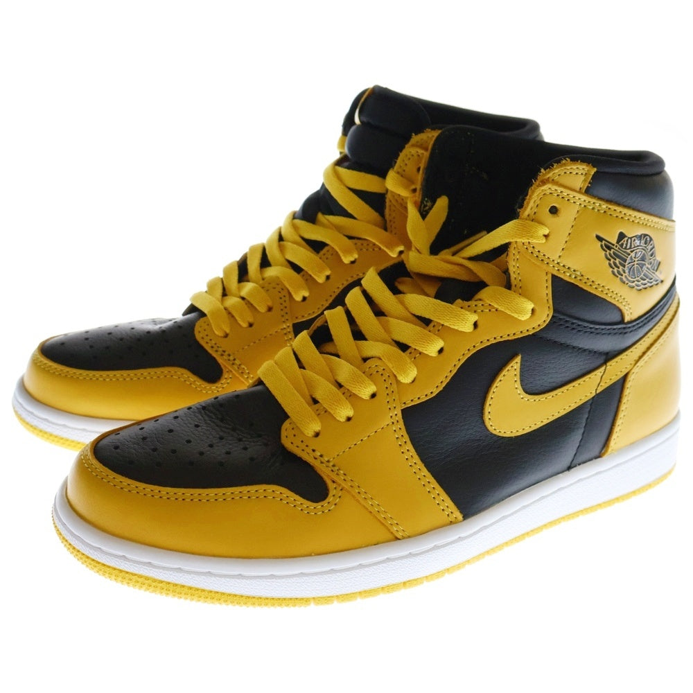 NIKE(ナイキ) AIR JORDAN1 RETRO HIGH OG POLLEN エアジョーダン 1 レトロ パラン ハイカットスニーカー ブラック/イエロー US9.5/27.5cm 555088-701