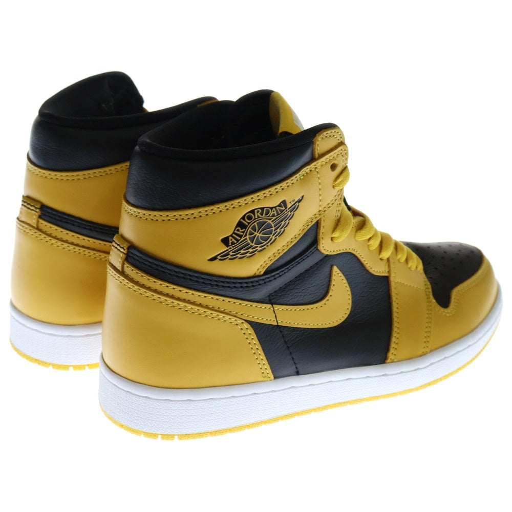 NIKE(ナイキ) AIR JORDAN1 RETRO HIGH OG POLLEN エアジョーダン 1 レトロ パラン ハイカットスニーカー ブラック/イエロー US9.5/27.5cm 555088-701