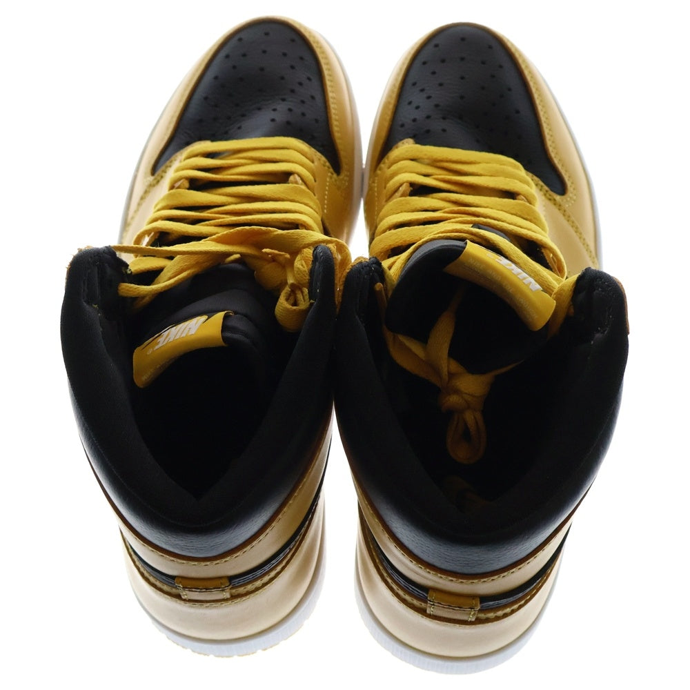 NIKE(ナイキ) AIR JORDAN1 RETRO HIGH OG POLLEN エアジョーダン 1 レトロ パラン ハイカットスニーカー ブラック/イエロー US9.5/27.5cm 555088-701