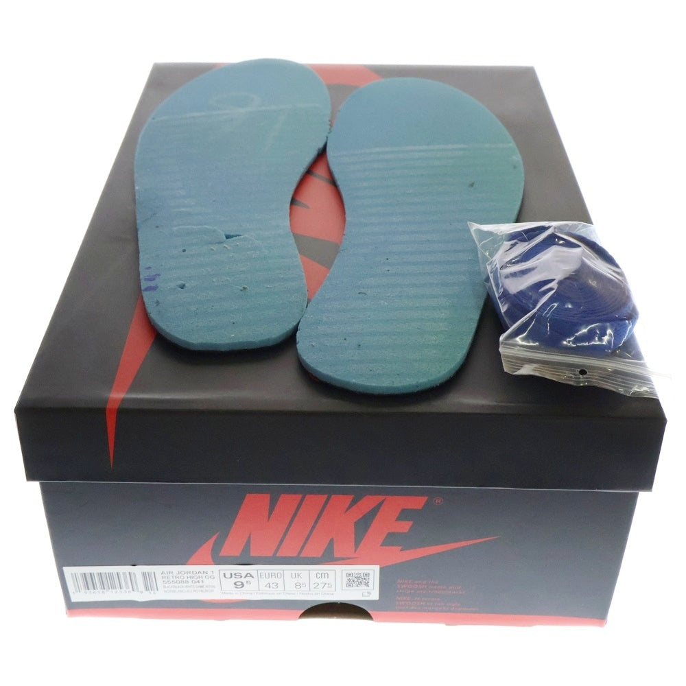 NIKE(ナイキ) AIR JORDAN 1 RETRO HIGH OG ROYAL TOE エア ジョーダン 1 レトロ ロイヤル トゥ ハイカットスニーカー ブルー/ブラック/ホワイト US9.5/27.5cm 555088-041