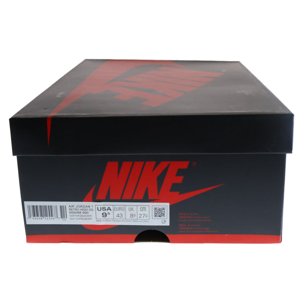 NIKE(ナイキ) AIR JORDAN 1 RETRO HIGH OG COURT PURPLE エアジョーダン1 コートパープル ハイカットスニーカー ホワイト/パープル US9.5/27.5cm 555088-500