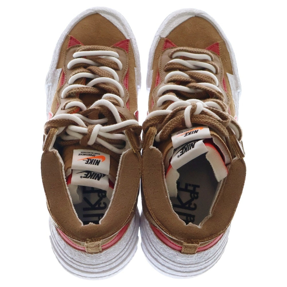NIKE(ナイキ) ×SACAI BLAZER LOW BRITISH TAN サカイ ブレーザー ブリティッシュ タン ローカットスニーカー ホワイト/ブラウン US9.5/27.5cm DD1877-200