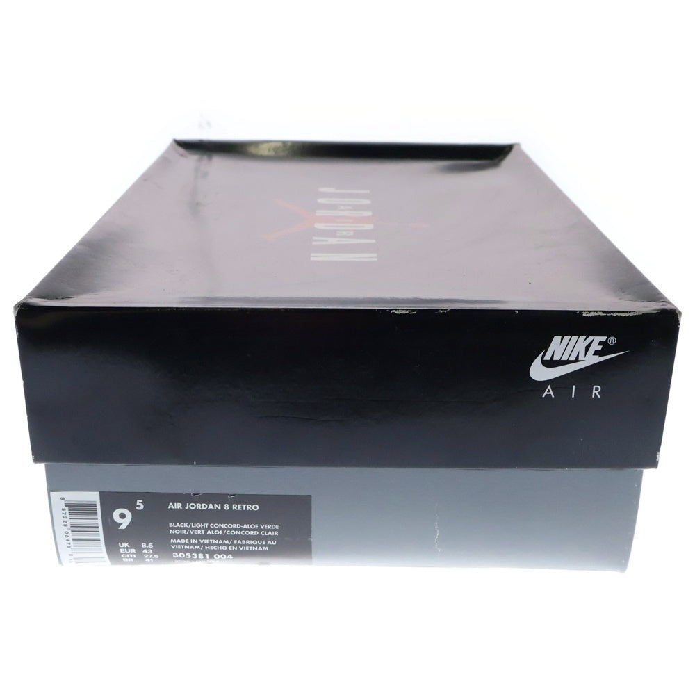 NIKE(ナイキ) AIR JORDAN 8 RETRO BLACK LIGHT CONCORD エアジョーダン8 ライトコンコルド ハイカットスニーカー ブラック US9.5/27.5cm 305381-004