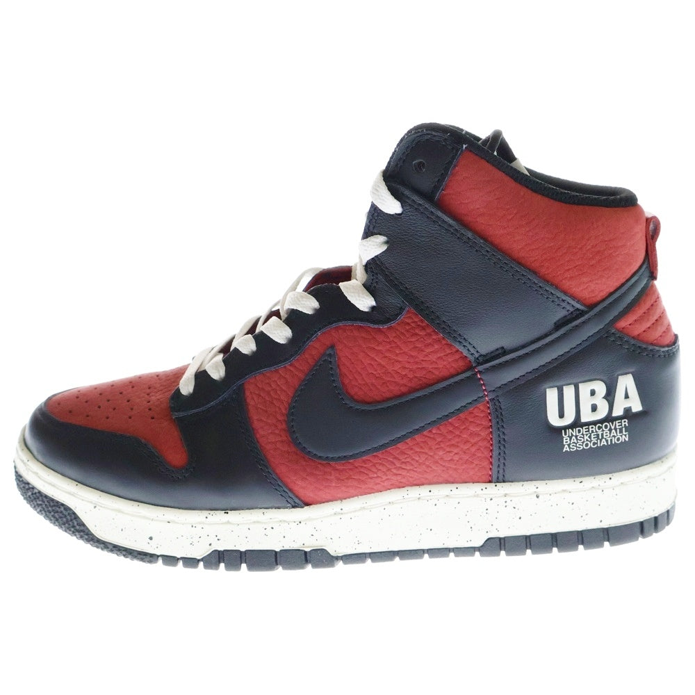 NIKE(ナイキ) ×UNDERCOVER DUNK HIGH UBA アンダーカバー ダンク ハイカットスニーカー ブラック/レッド US9.5/27.5m DD9401-600